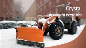  Presentation with road to failure - Presentation enhanced with snow plow for road cleaning background and a violet colored foreground