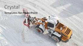  Presentation with machine learning algorithms - Amazing presentation design having snow-plow-machine-clearing-snow backdrop and a light gray colored foreground