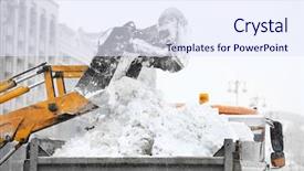  Presentation with cleaning service excel - Slides consisting of snow plow outdoors cleaning street background and a sky blue colored foreground