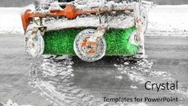  Presentation with air duct cleaning service - Slides enhanced with snow plow outdoors cleaning street background and a light gray colored foreground