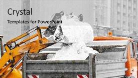  Presentation with air duct cleaning service - Slides with snow plow outdoors cleaning street background and a light gray colored foreground