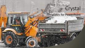  Presentation with cleaning the school - PPT layouts consisting of snow plow outdoors cleaning street background and a light gray colored foreground
