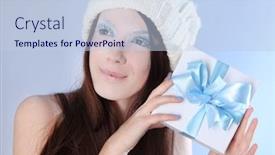  Presentation with queen - Colorful PPT theme enhanced with snow-queen-on-blue-background backdrop and a light blue colored foreground