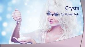  Presentation with queen - Slides featuring snow queen playing with snow background and a sky blue colored foreground