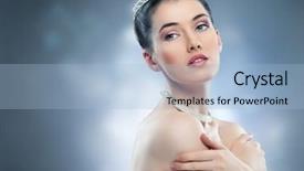  Presentation with crown - Presentation theme featuring snow queen with a crown background and a light blue colored foreground