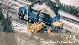 Presentation with snowplow - Amazing presentation theme having snow-removal-plow-truck-cleaning backdrop and a coral colored foreground