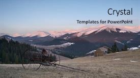  Presentation with snow mountain - Slide set enhanced with snow ridge farmland on alpine background and a light blue colored foreground