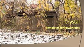  Presentation with rural housing - Beautiful presentation featuring snow ruins - abandoned and dilapidated rural house backdrop and a tawny brown colored foreground