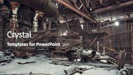  Presentation with abandoned - Beautiful presentation featuring snow ruins - abandoned factory industrial background backdrop and a dark gray colored foreground
