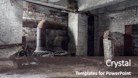  Presentation with abandoned - PPT theme with snow ruins - abandoned factory industrial background background and a gray colored foreground