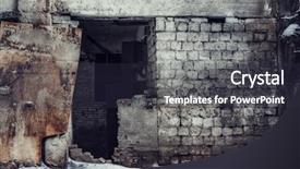  Presentation with abandoned - PPT theme enhanced with snow ruins - abandoned factory industrial background background and a tawny brown colored foreground