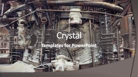  Presentation with abandoned - Presentation design having snow ruins - abandoned factory industrial background background and a gray colored foreground