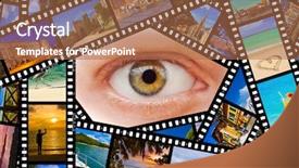  Presentation with film - Amazing theme having snow ruins - film with travel photos backdrop and a  colored foreground