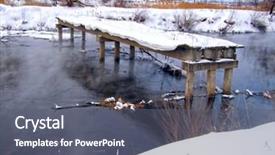  Presentation with root canal irrigants - PPT theme having snow ruins - old ruined bridge background and a  colored foreground