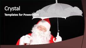  Presentation with umbrella - Audience pleasing slide set consisting of snow santa claus weather christmas backdrop and a  colored foreground