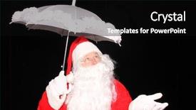  Presentation with umbrella - PPT layouts enhanced with snow santa claus weather christmas background and a black colored foreground