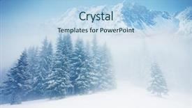  Presentation with dark blue moonlight landscape - Audience pleasing slide deck consisting of snow scene - fantastic winter landscape and blue backdrop and a  colored foreground