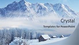  Presentation with mountain snow - Theme having summer sunset after rain summer background and a light blue colored foreground