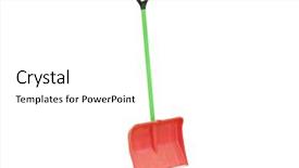  Presentation with snow shovel - Cool new PPT theme with snow shovel under the white backdrop and a  colored foreground