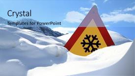  Presentation with camping snow - Presentation theme consisting of snow sign background and a light blue colored foreground