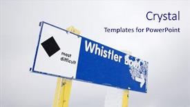  Presentation with black diamond silver glitter sparkle - Colorful PPT theme enhanced with snow ski black diamond trail backdrop and a sky blue colored foreground