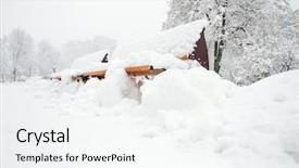  Presentation with beauty - Audience pleasing PPT layouts consisting of trees covered with snow solitude backdrop and a white colored foreground