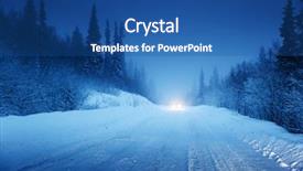  Presentation with winter forest - Colorful presentation enhanced with snow storm - lights of car and winter backdrop and a ocean colored foreground