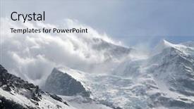  Presentation with storm - PPT theme consisting of snow storm over eiger glacier background and a light blue colored foreground