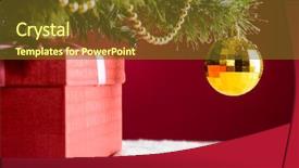  Presentation with christmas presents - Slide deck consisting of snow under christmas tree background and a tawny brown colored foreground