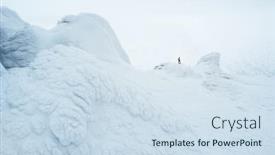  Presentation with white snow - PPT theme with snow-white-landscape background and a sky blue colored foreground