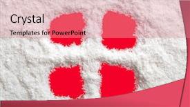  Presentation with white wine and red - Presentation enhanced with snow window isolated on red background and a coral colored foreground