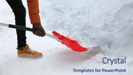  Presentation with snow shovel - Colorful presentation enhanced with snow with a snow shovel backdrop and a sky blue colored foreground