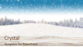  Presentation with sky sun - Beautiful presentation featuring snow with blur winter backdrop and a sky blue colored foreground