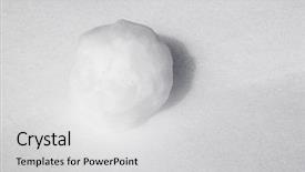  Presentation with snowball - Theme having snowball on flat snow background background and a  colored foreground