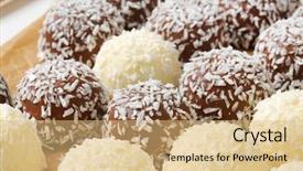 Presentation with snowball - Slide deck consisting of snowball truffles rolled in coconut background and a coral colored foreground