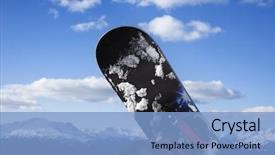  Presentation with british columbia - Audience pleasing presentation consisting of snowboard and mountain in whistler backdrop and a light blue colored foreground