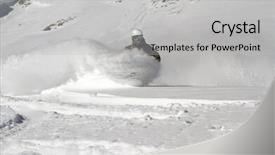  Presentation with snowboard - Amazing slide deck having snowboard freerider backdrop and a light gray colored foreground