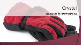  Presentation with snowboard - Theme featuring snowboard gloves background and a white colored foreground