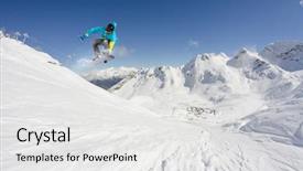  Presentation with snowboard - Cool new presentation with snowboard-rider-jumping-on-mountains backdrop and a white colored foreground