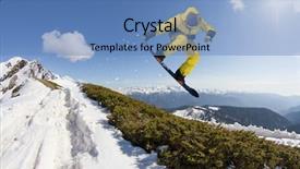  Presentation with snowboard - Amazing slides having snowboard rider jumping on mountains extreme snowboard freeride sport backdrop and a teal colored foreground