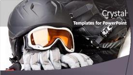  Presentation with snowboard - Colorful PPT layouts enhanced with two mock up posters on red wall and pipe frame 3d render illustration backdrop and a sky blue colored foreground