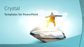  Presentation with alps - PPT layouts enhanced with snowboarder-and-alps-landscape-mixed background and a arctic colored foreground