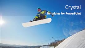  Presentation with high jump - Slide deck enhanced with snowboarder-at-jump-in-high background and a  colored foreground