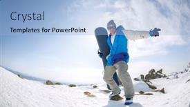  Presentation with resort - Audience pleasing slides consisting of snowboarder-at-the-top backdrop and a light blue colored foreground