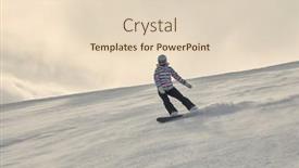  Presentation with winter weather - Colorful PPT theme enhanced with snowboarder-coming-down-the-slope backdrop and a lemonade colored foreground