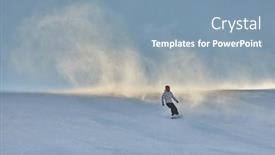  Presentation with wind - Cool new presentation design with snowboarder-coming-down-the-slope backdrop and a seafoam green colored foreground
