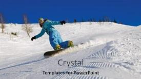  Presentation with deep blue - PPT layouts featuring snowboarder doing a toe side carve with deep blue sky in background background and a light gray colored foreground