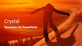  Presentation with snowboard - Slides with snowboarder-is-riding-with-snowboard background and a crimson colored foreground