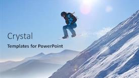  Presentation with winter sports - Beautiful slides featuring snowboarder-jumping-on-the-red backdrop and a light blue colored foreground