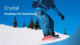  Presentation with winter sports - Cool new theme with snowboarder-jumping-over-slope backdrop and a ocean colored foreground